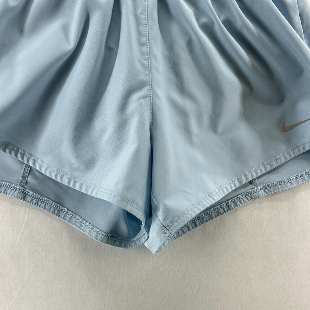 Nike Dri-Fit One Athletic Short Women XS Mid Rise Brief Lined Elastic Waist Blue - Picture 4 of 12
